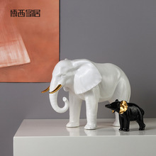 博西家居 办公室桌面陶瓷大象动物摆件 家居客厅玄关样板房装饰品