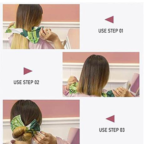 Cross-border Amazon's new Deft Bun lightweight French retro hairband Korean printed hairband lazy hair twister