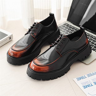 8351 Casual leather shoes new thick-soled increased casual shoes men's foreign trade cross-border