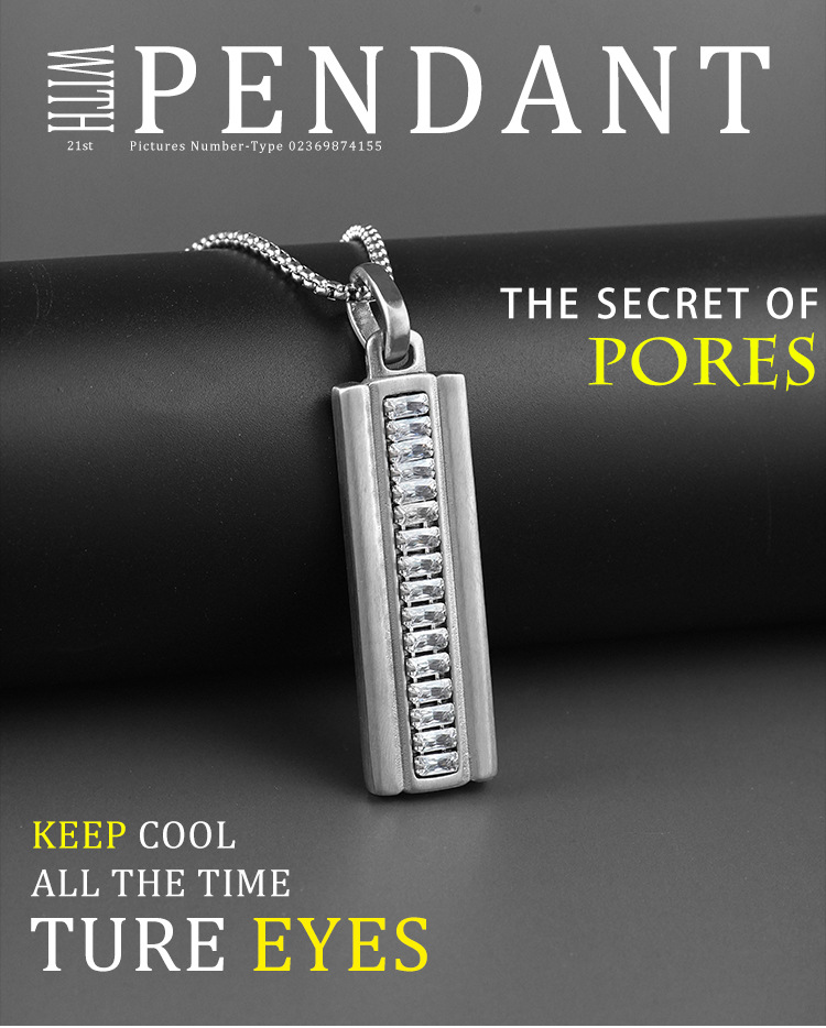 Simplicity, fashion, personality, hollowed out rectangular diamond inlaid men's and women's necklaces, creative_voghion.com