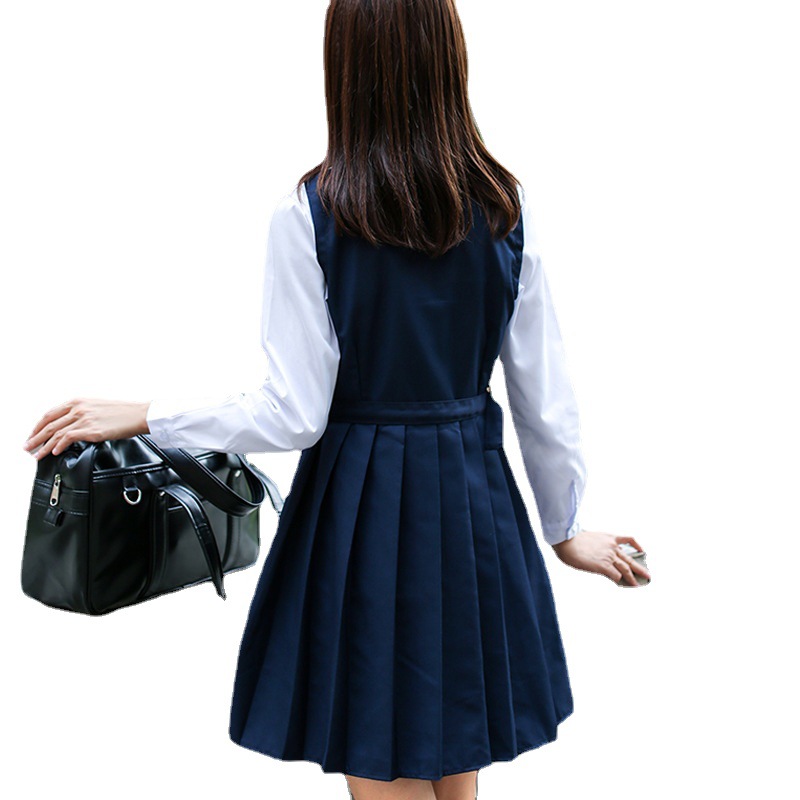 Japanese class uniform school uniform student uniform corner placket female white shirt sailor suit vest skirt dress suit