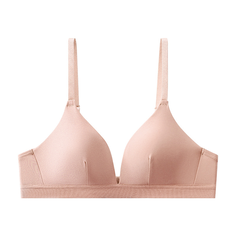 Transfronterizos grandes pechos pequeños delgados ropa interior transpirable sexy pechos pequeños reunidos en una sola pieza sin anillo de acero sujetador al por mayor