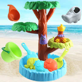 外贸儿童沙滩玩具树沙水桌宝宝室内户外玩水池挖沙大号工具水桶新