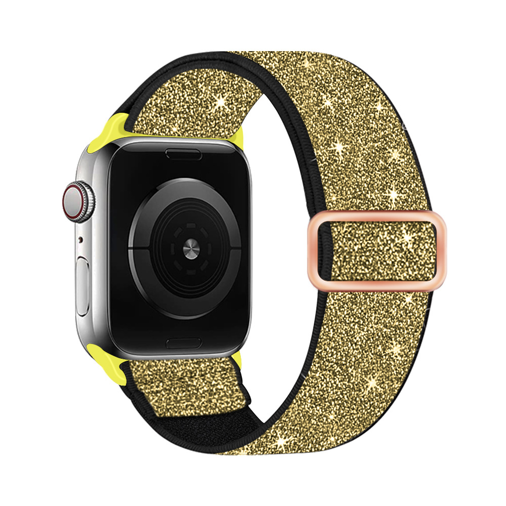 Nuevo adecuado para Apple reloj Correa elástico ajustable hebilla brillo iwatch Correa Apple correa de nylon