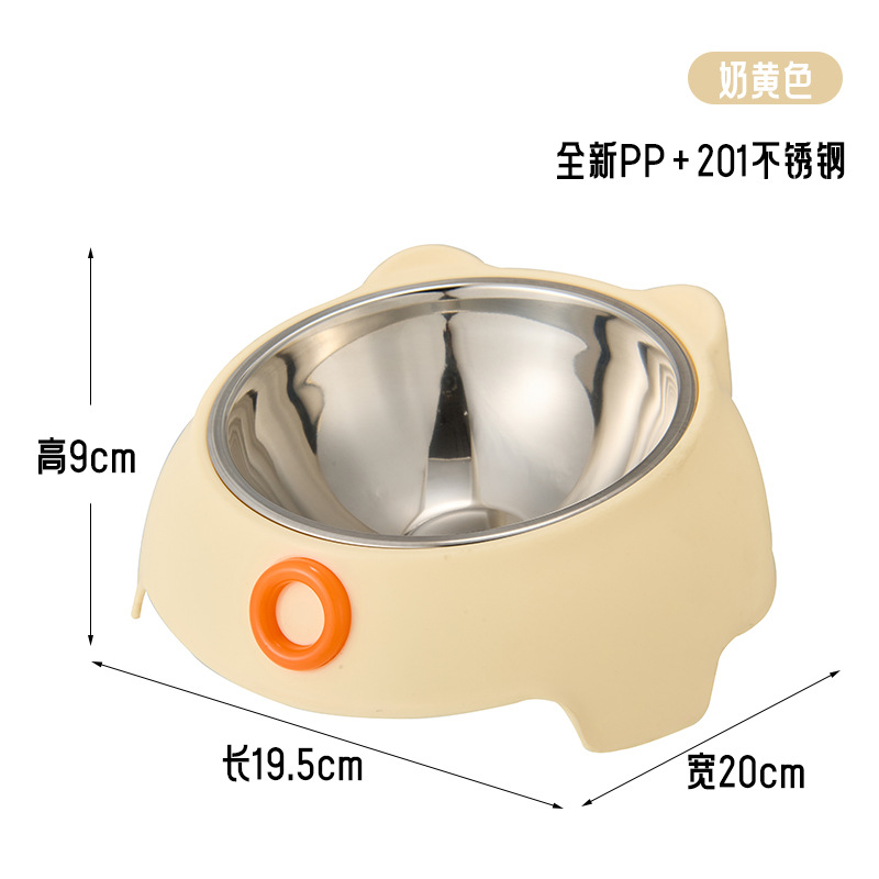 Taco para gatos, tazón para perros, acero inoxidable, tazón para perros de gran capacidad, tazón para mascotas antideslizante, tazón para mascotas de 15 °, tazón para gatos de cuello