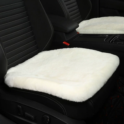 Seat cushion, seat cover: Piece No Backrest Plush Front - beige-white-4949cm