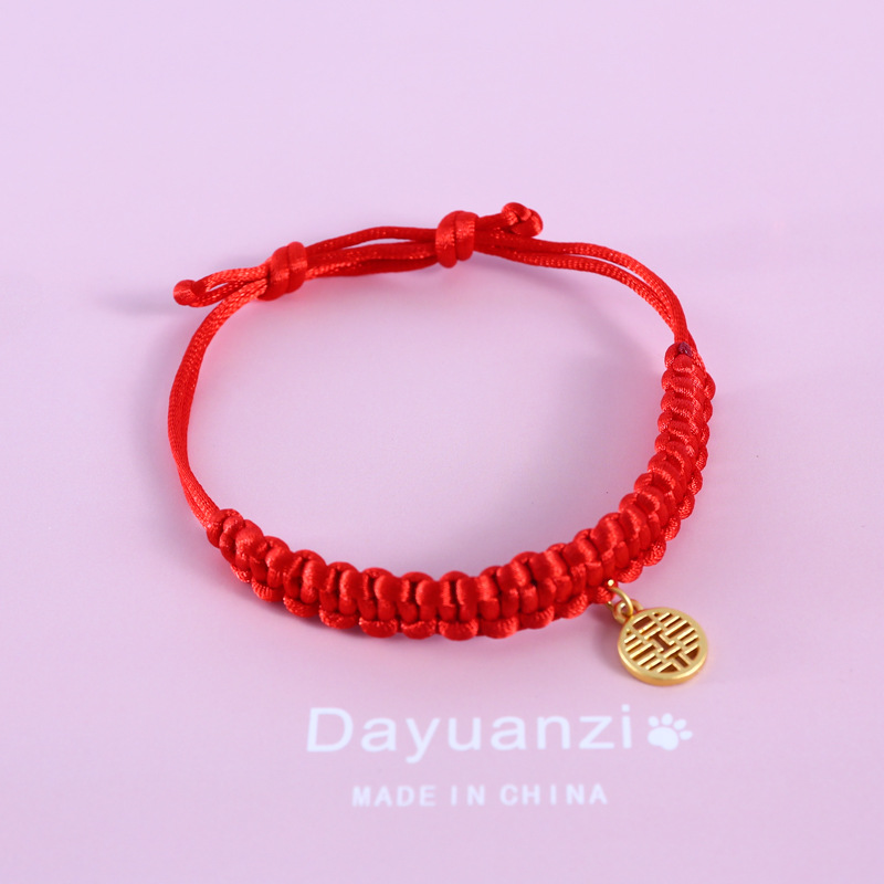 Pet red cordón tejido collar ajustable gato perro conejo chino Fengfu Spring Festival Zongzi collar