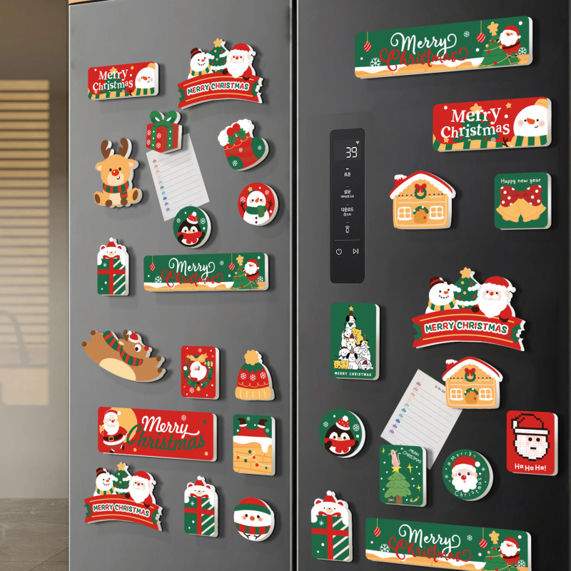 クリエイティブなクリスマスと新年の磁気冷蔵庫用マグネット、ソフトマグネットのサンタクロース、お祭りの雰囲気の装飾、磁気ステッカー|undefined