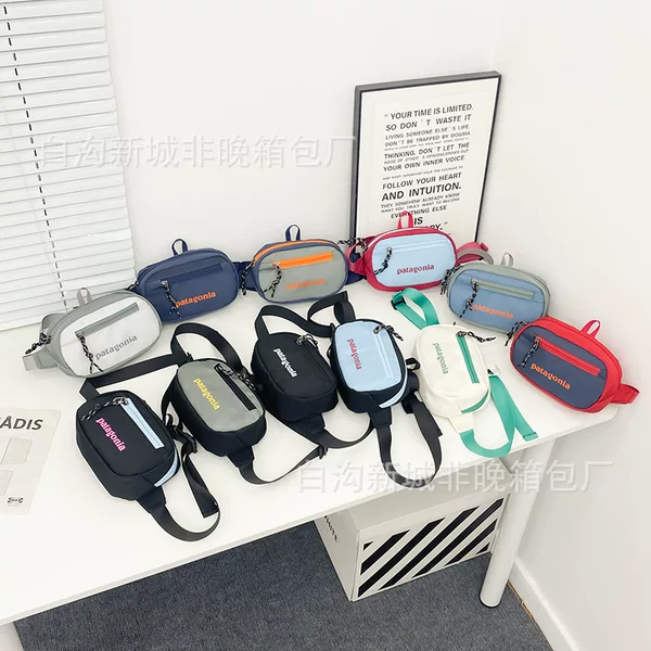 Cross-border Men's and Women's Street Trendy Casual Crossbody Bag Bata Fashion Sports Waist Bag Outdoor Fitness Running Chest Bag Trendy