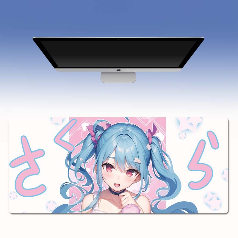 マウスパッドの1つの代理の超巨大なかわいいアニメの女子学生のキーボードのパッドは大きくて厚いロックの辺の卸売りの大きいサイズの事務室を増加します。|undefined