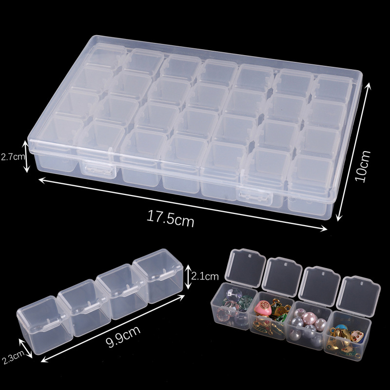 手作りdiyアクセサリー材料整理ケース収納ケース透明取り外し可能プラスチックケースピアスケース収納ケースツール|undefined