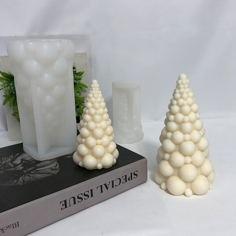 Renshan バブルクリスマスツリー香りキャンドルシリコーン型 diy クリスマスキャンドル型クリスマスツリー接着剤型|undefined