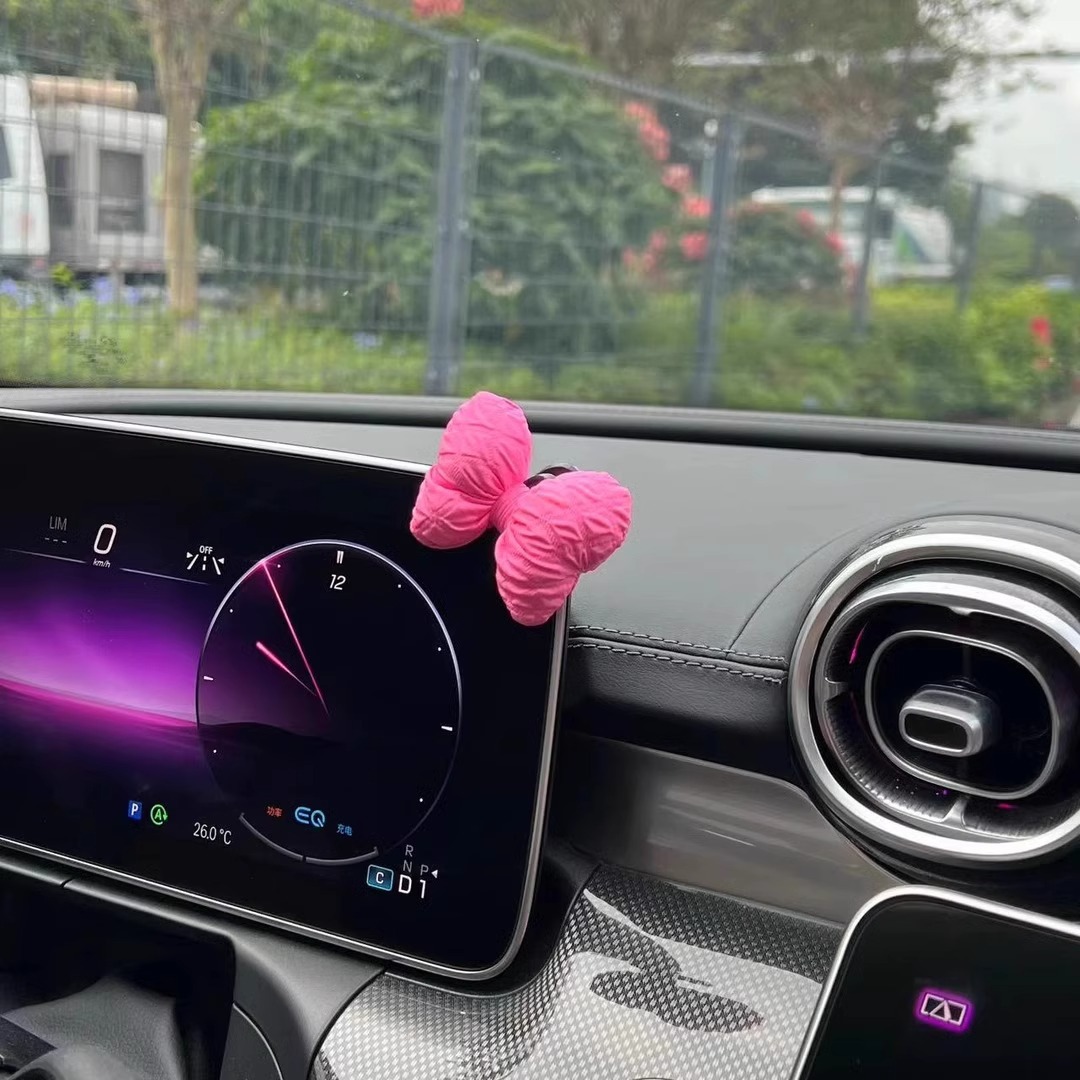 Lindas decoraciones de coche con lazo, ganchos adhesivos creativos en el coche, suministros creativos para el coche para mujeres