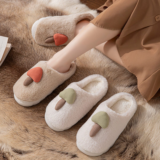 Men's Cotton Slippers with Closed Toes, New Autumn and Winter Style, Warm and Comfortable, Thick-Soled Indoor Home Cotton Slippers for Dormitory Students