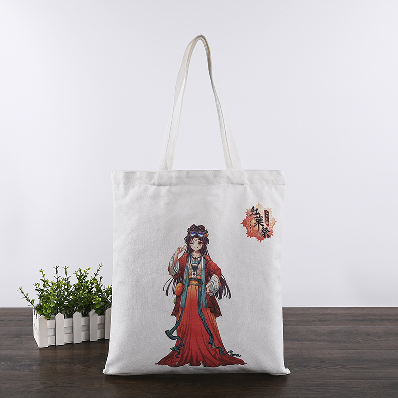 定做创意印花帆布手提袋定做折叠服装购物袋学生手提棉布袋批发