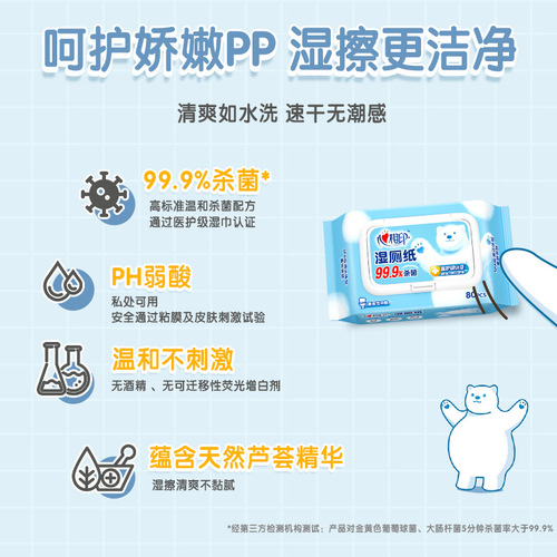 Xinxiangyin wet toilet paper 80 pumps household affordable toilet wipes adult private parts cleaning and sterilization wet wipes