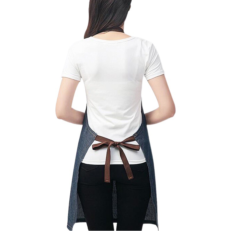 Delantal vaquero con cuello halter para comercio exterior, con correas ajustables, disponible en varios colores, delantal de herramientas para barbería al por mayor.