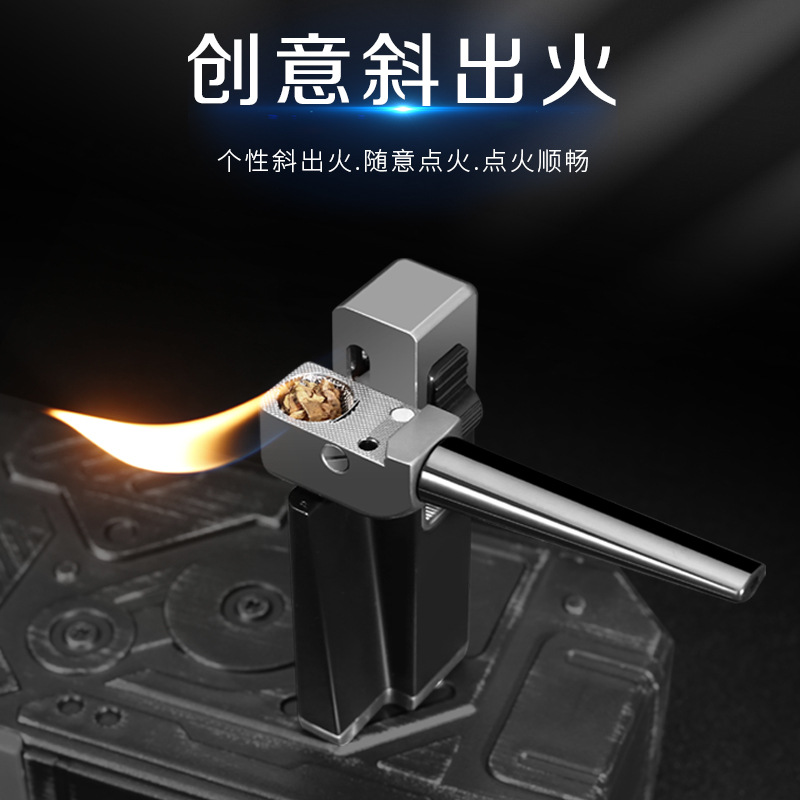 2023新款Jobon中邦煙鬥打火機 充氣明火可摺疊多用金屬點煙器跨境
