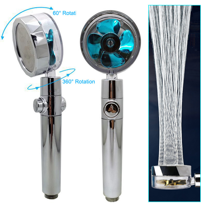 Cross-border handheld turbocharged shower propeller shower 360-degree rotating small waist shower shower head Cross-border handheld turbocharged shower propeller shower 360-degree rotating small waist shower shower head