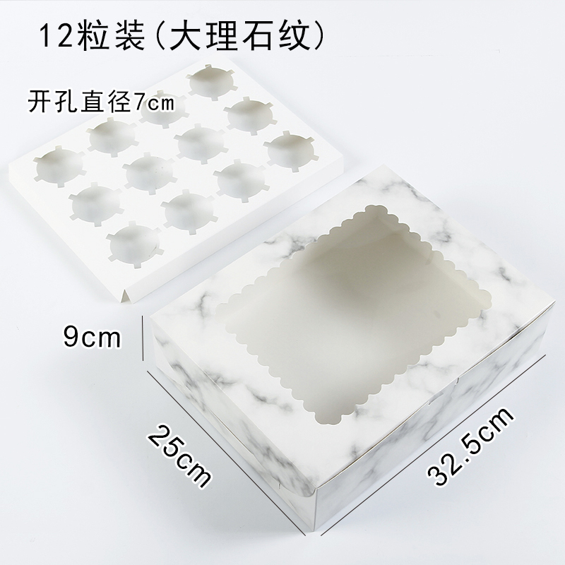 1 / 2 / 4 / 6 / 12 caja de embalaje de pastel de ventana abierta, caja de embalaje de pastel de nieve, caja de embalaje de pastel, caja de muffin