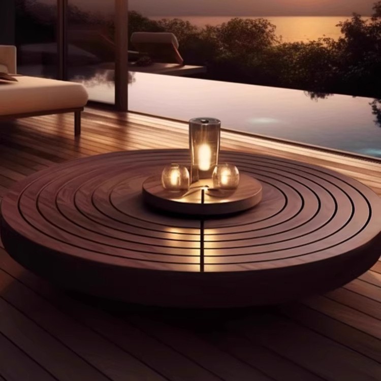 Sofá al aire libre Villa de madera maciza combinación de ocio tarjeta impermeable muebles mesas de té jardín al aire libre terraza teca