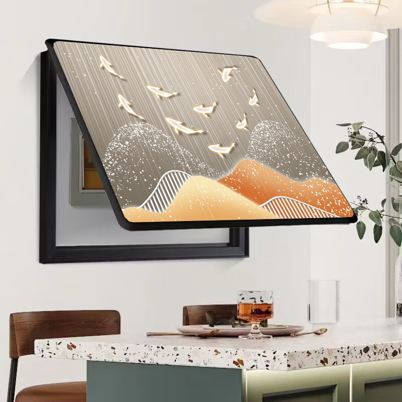 Caja de medidor, pintura decorativa, oclusión, caja de interruptor sin agujeros, caja de distribución, sala de estar, comedor, pintura de porcelana de cristal, simplicidad moderna, lujo ligero