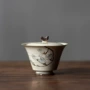小号带盖手绘日式茶碗