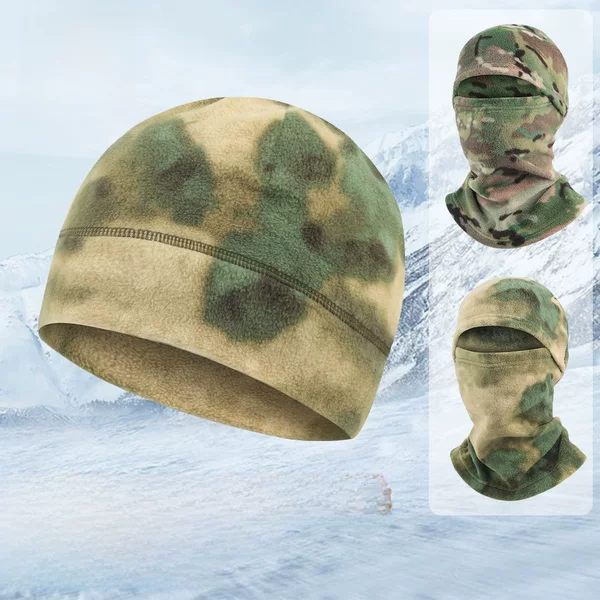 Qianqiwo Autumn and Winter Outdoor Tactical Fleece Cap Windproof Cold Helmet Cap Men's and Women's Mountaineering Skiing Riding Cap
