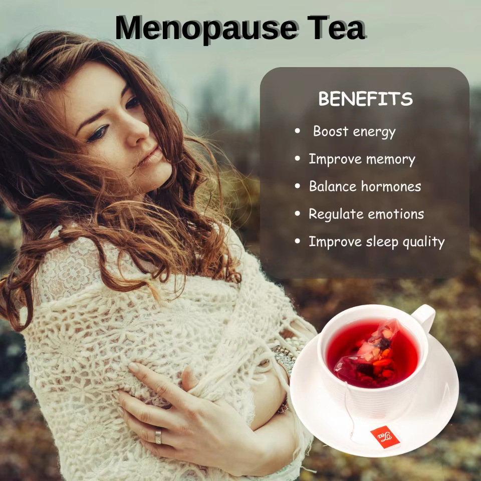 Menopause Support Herbal Tea Bag Blend with Rose Jujube Mulberry Caffeine Free Wellness Tea 100g overview