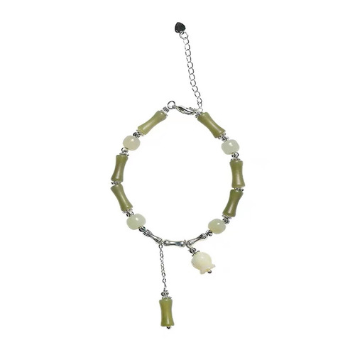 2024 New Bamboo Leaves Send Acacia New Chinese Style Bamboo Bracelet Chain Hanfu Accessories Bracelet Versatile Bracelet Niche