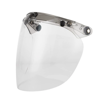 Motorcycle Electric Vehicle Helmet Half Helmet Three-Button Windproof Goggles Retro Helmet Straight Bubble Lens (Dəbilqə (Kaska) aksesuarları) - transparent-sheet