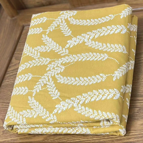 40S brocade yellow wheat ear print