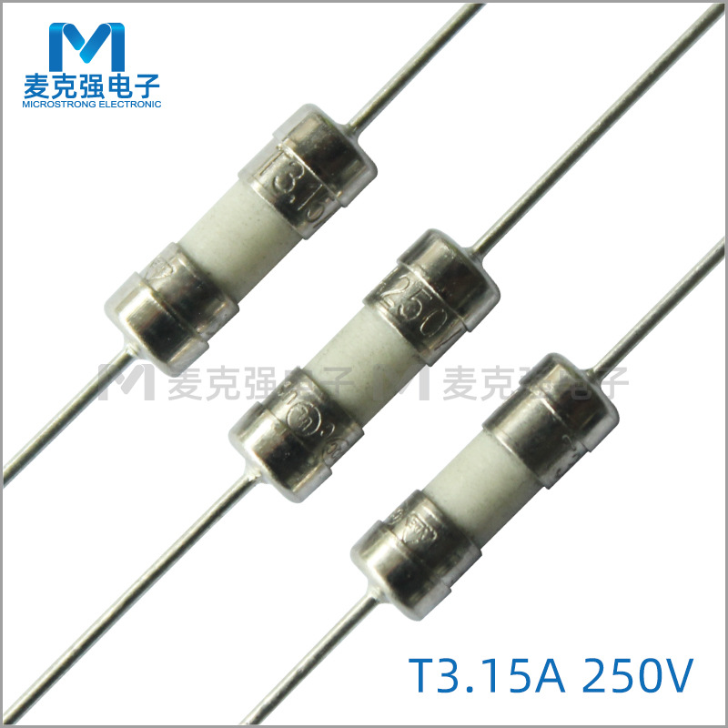 双帽陶瓷保险丝3.6*10mm慢断T3.15A/250V带引线电流保险管3*10