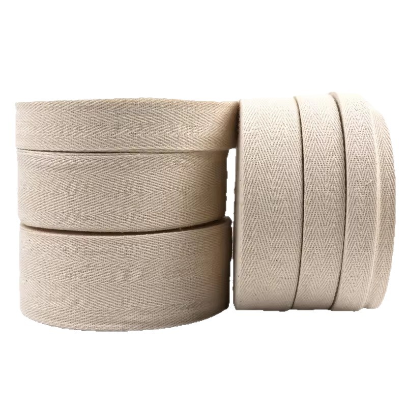 Cinturón de algodón de doble chevron 1 - 5cm blanqueado cuello trasero banda de borde de correa de algodón blanco chevron borde de borde