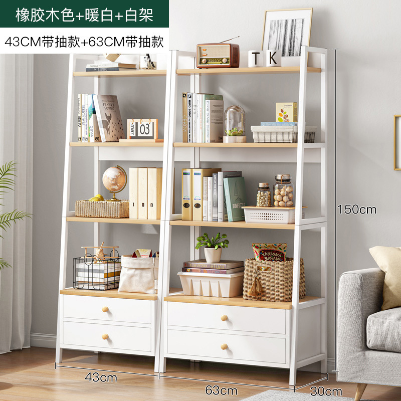 Estante de almacenamiento multicapa para dormitorio sala de estar piso trapezoidal contra la pared mostrando armario de hierro forjado estante de exhibición