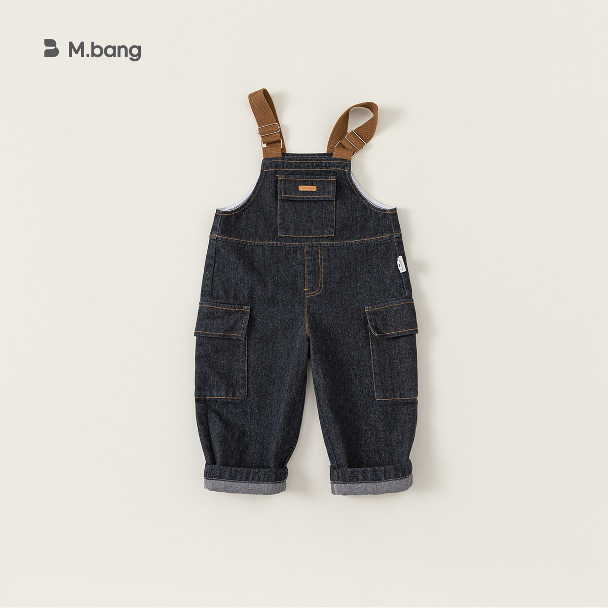 邦選兒童背帶褲春款寶寶牛仔褲韓版男童長褲春秋外穿外出服潮