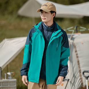 Winter jacket men's and women's three-in-one two-piece suit fashionable fleece liner mountaineering suit workwear overalls jacket