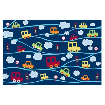 Dirt-Resistant, Non-Slip Door Mat, Avtomobil döşəmə paspasları - car-on-blue-background-400mm600mm