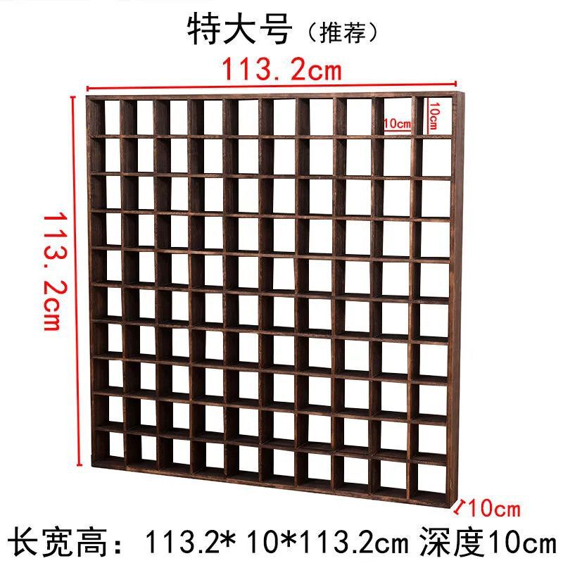 墙上多格壁挂式博古架收藏305置物茶杯人储物茶具复古格子架1|undefined