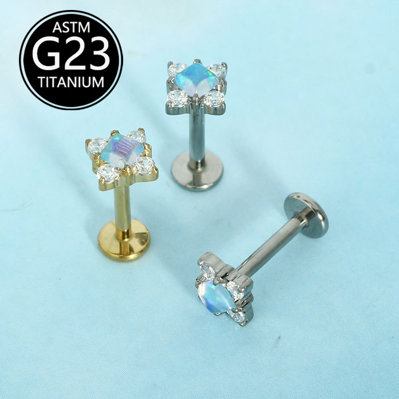 Labret piercing jewelry detail image