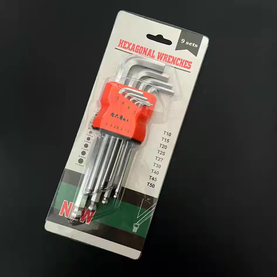 Conjunto de llave de acero de aleación hexagonal S2 de alta calidad, herramienta especial de conjunto de llave S2 con cabeza plana de bola de grado industrial