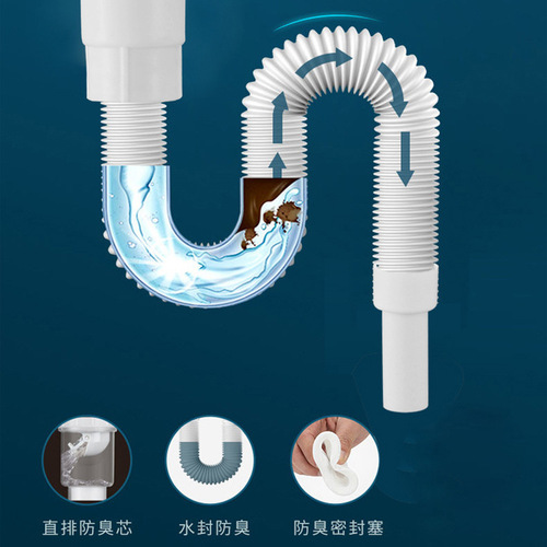 Basin drain pipe anti-odor wash basin drain wash basin table basin wash basin three-way pipe drainage manufacturer wholesale