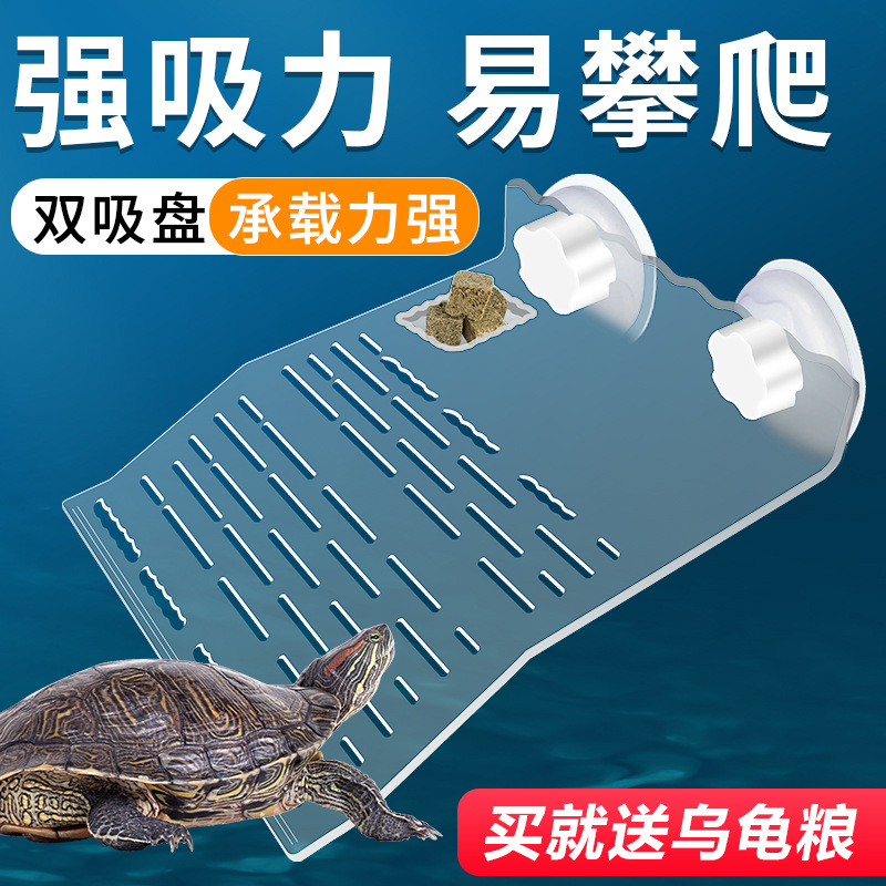 乌龟晒台龟爬台休息台吸盘晒台高水位栖息台亚克力晒背台水族用品