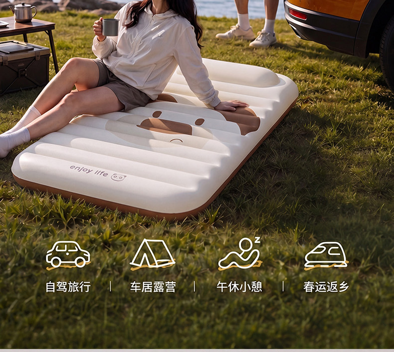 Cross-Border Car Inflatable Mattress, Convenient for Self-Driving Tours, Travel Bed, Foldable Rear Seat Universal Inflatable Bed, Wholesale