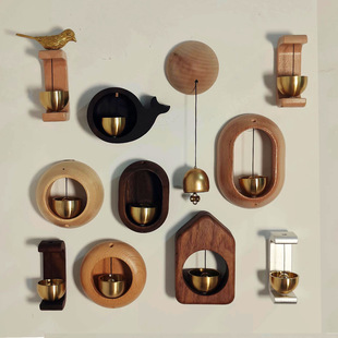 Brass Dopamine Wind Bell Creative Bedroom Pendant Entry Wooden Doorbell Summer Japanese Style Hanging Decoration Door Decoration Bell