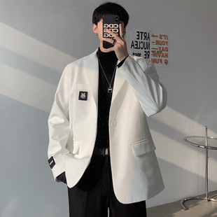 White Cold Style Suit Men's Naples Jacket Hong Kong Style Ins Suit Yuppie British Men's Suit
