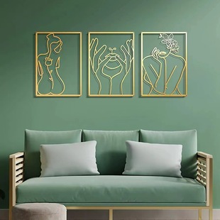 Cross-Border Minimalist Art Female Line Background Wall Decoration Pendant Modern Simple Iron Wall Decoration
