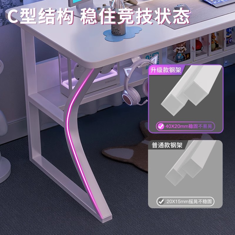 Escritorio para computadora, escritorio para el hogar, escritorio para dormitorio, escritorio de estudio para estudiantes, escritorio de oficina con almacenamiento simple, escritorio moderno para videojuegos. image 3