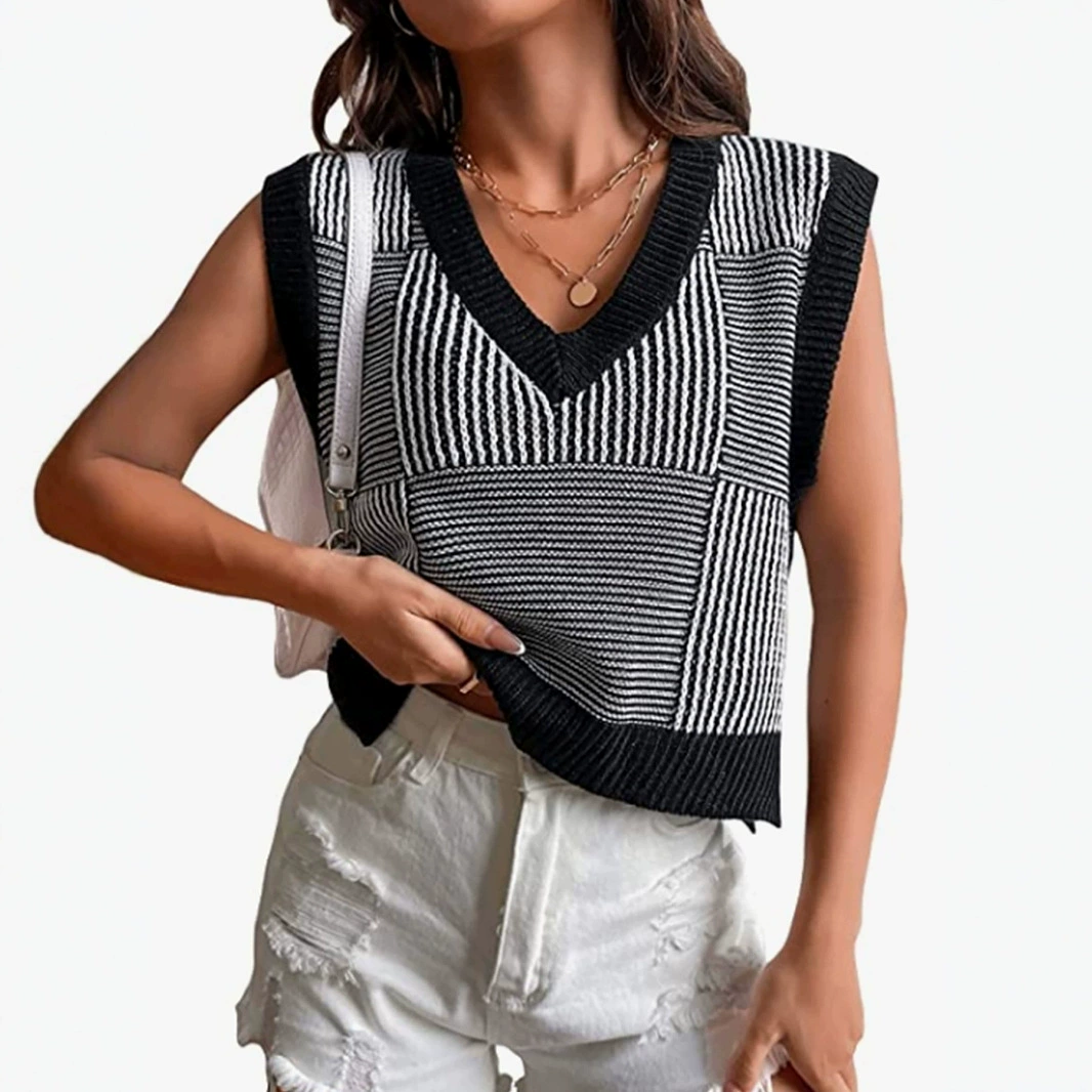 Внешняя торговля Трансграничная Европа, Европа и Амазонка Источник Женский свитер Жилет Короткая весна