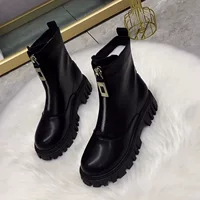 Ботинки‑анкл (Martens) в английском стиле, платформа, опция с меховой подкладкой, мягкая подошва